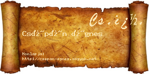 Csépán Ágnes névjegykártya