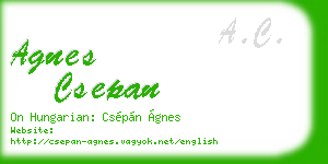 agnes csepan business card